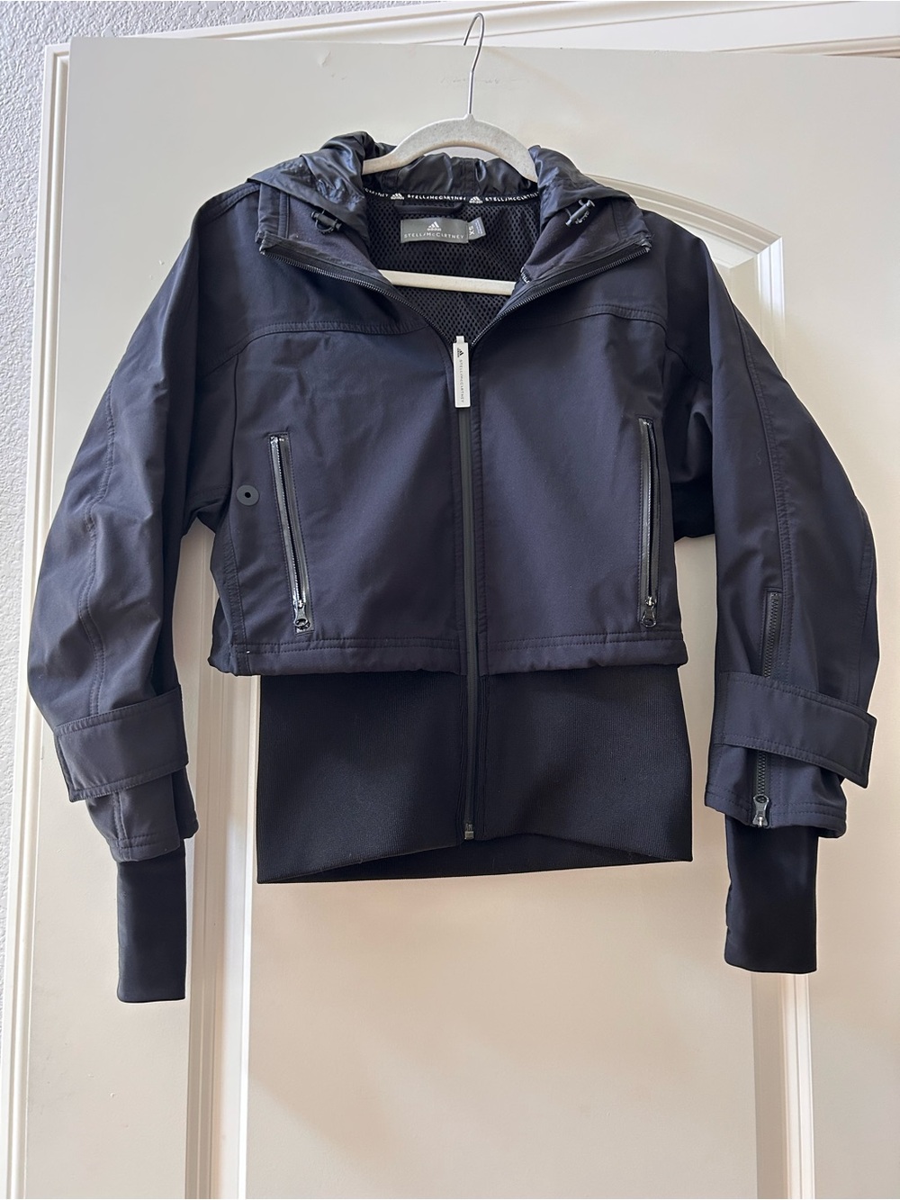 Stella McCartney x Adidas Run Trail Hoodie Jacket in Black. Jogging. Layered. XS - Picture 8 of 12